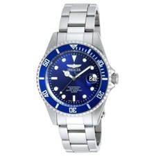 Invicta Hombre Reloj Pro Diver Azul Pulsera esfera De Cuarzo Buceo Tono Plata 9204OB