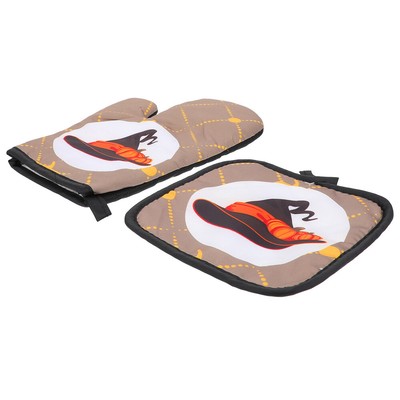 2pcs Halloween Baking Gloves Heat Resistant Gloves Microwave Oven Glove