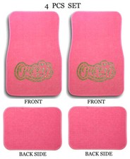Car Truck Universal Fit Crystal Bling Stone Studded Pink Carpet Car Floor Mats