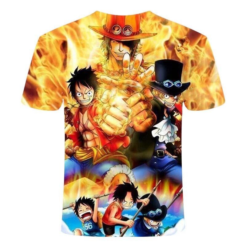 T-Shirt One Piece Homme - Manches Courtes - Personnage Luffy, Zoro, Chopper - Taille Enfant 1m10 à XXL