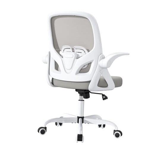 Home Office Desk Chair with Supportive Lumbar Support and Flip up O355 Grey