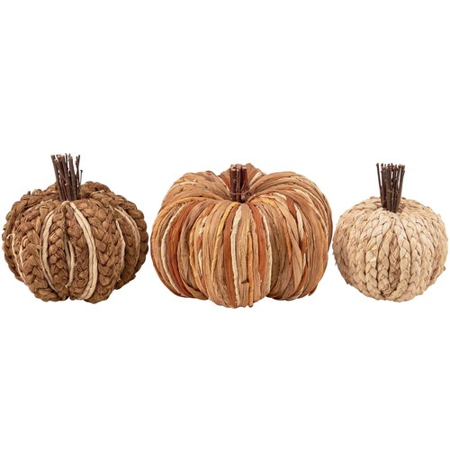 Gewebte Rattan Kürbisse (3er Set)