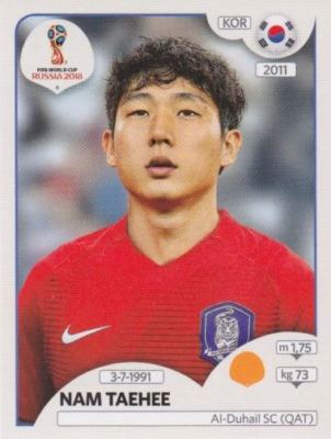 Panini Sticker Fußball WM 2018 Russia Nr. 503 Nam Taehee KOR Korea Bild NEU