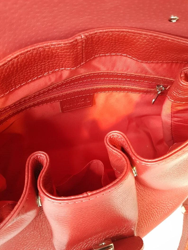 COACH Borsa a mano da donna in VERA PELLE fatta a mano tracolla rossa borsa a tracolla Laidies borsetta