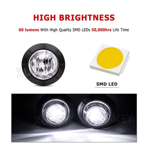 10pz Luce di posizione LED luce di contorno luce di posizione bianca indicatori di direzione 24V-12V - Foto 3 di 11