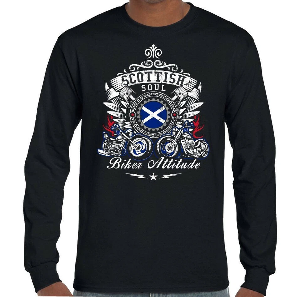 Schottische Biker Maglietta Soul Haltung Herren Motorrad Bike Cafe Racer - Bild 1 von 1