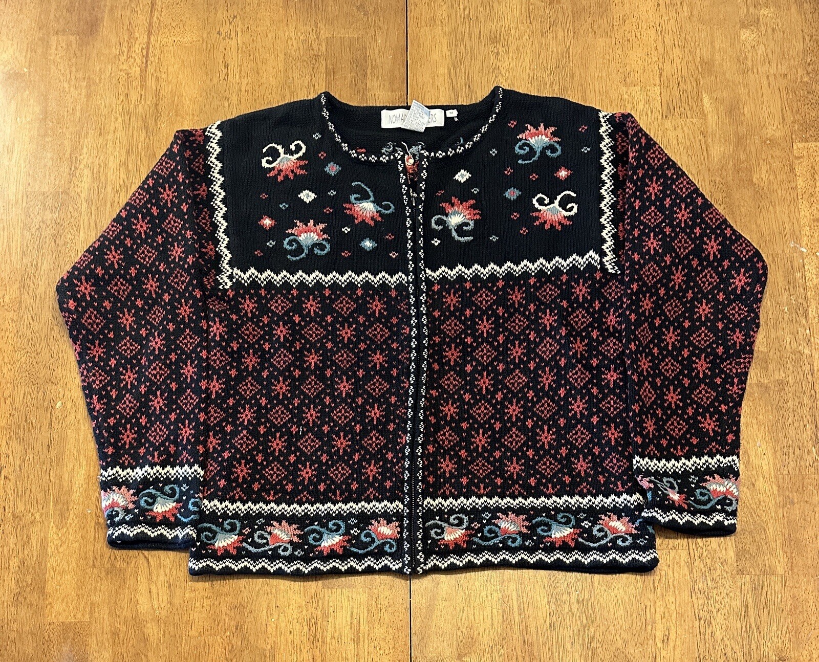 Nomadic Traders Full Zip Sweater Medium Ramie - image 1