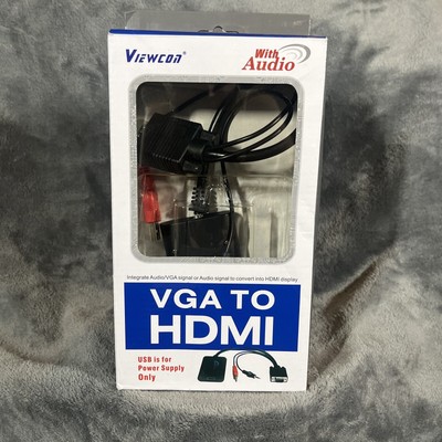 Adaptador VGA A HDMI 1080p Con Audio - Para Conectar PC O Laptop Antigua A TV O Monitor Moderno