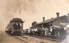 ANTIQUE GRAND TRUNK RAILWAY BRIGHTON DEPOT ONTARIO CANADA RPPC POSTCARD