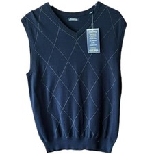 New With Tags Consensus Vintage Argyle granpa vest mens size medium