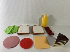Pretend Play Food Bread Ham Tomato Lettuce Cheese Cake Beacon Set Of 9