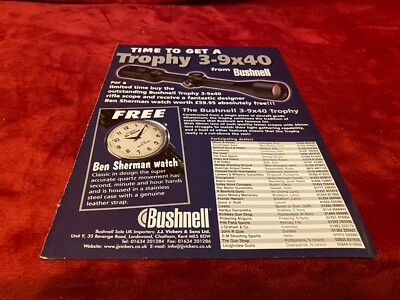 PGUN8 WERBUNG 11X8 BUSHNELL GEWEHR TROPHÄE 3-9X40 ZIELFERNROHRE