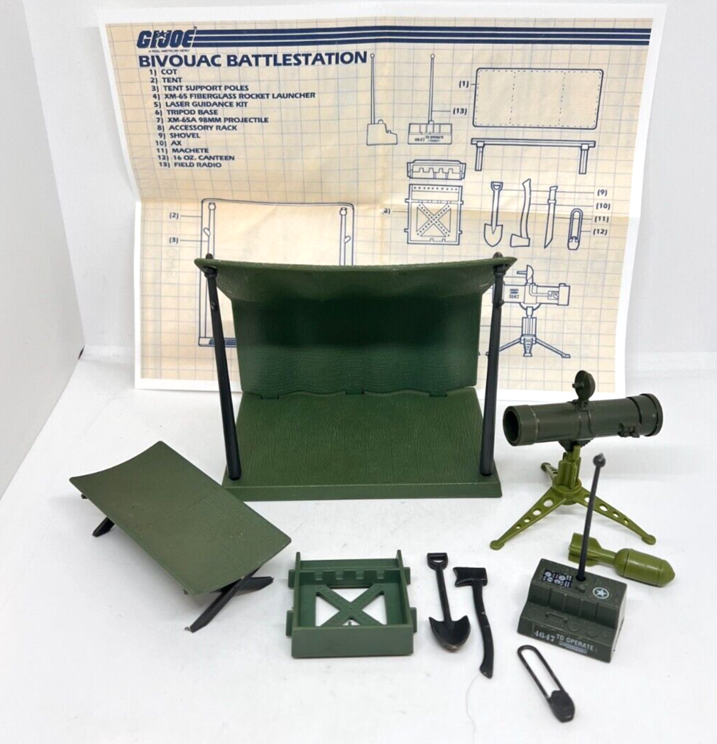 💥RARE 1984 GI JOE BIVOUAC BATTLE STATION complete NO Machete SO NICE💥