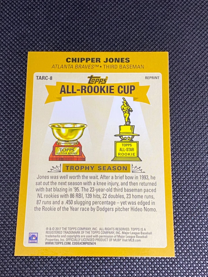 2017 Topps Chrome Update All-Rookie Cup #TARC8 Chipper Jones HOB Braves - Image 2 of 2