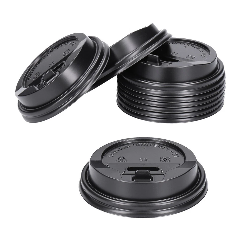 Deckel für Kaffeebecher Pappbecher 200ml 50er Pack schwarz 80mm NEU