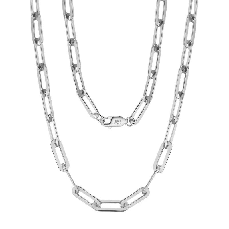 Paperclip Link Necklace Chain SOLID Sterling Silver Women Men 3mm eBay