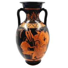 Ancient Greek Amphora,Red Figure Pottery Vase 31cm,God Hephaestus with Thetis
