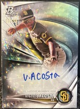 VICTOR ACOSTA 2022 Bowman Platinum Top Prospects Holo Autograph /50 #TOP-18 ⚾️
