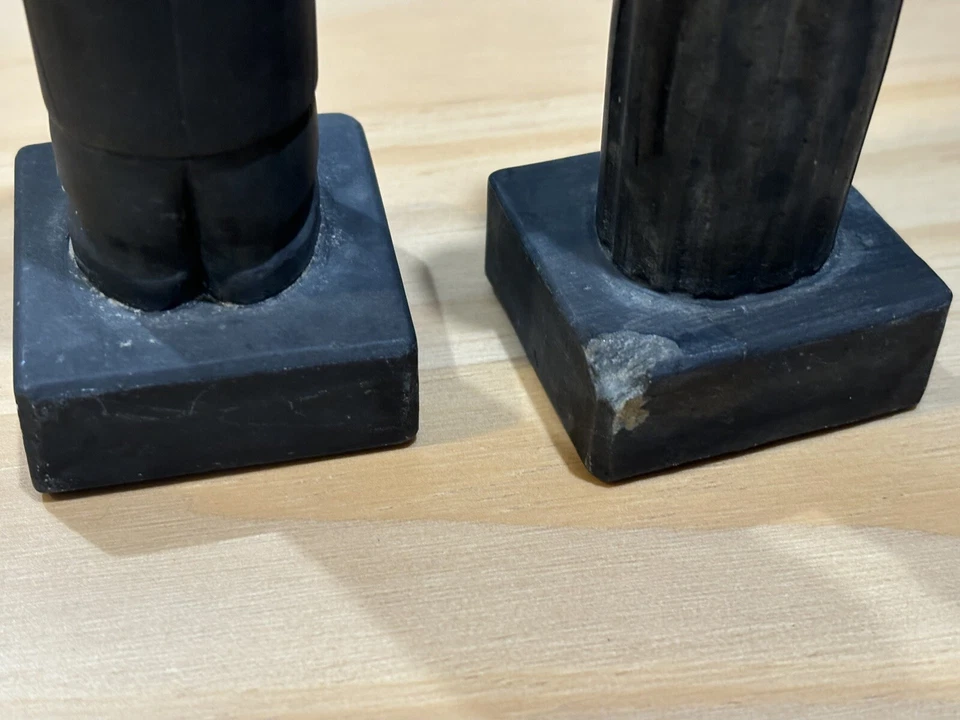 Китайский черный камень резьба мужчины и женщины мыло камень или сланец? Сколы основания - Изображение 4 из 4