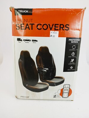 Pilot Automotive Universal Car Seat Cover Walnut Brown Set of 2