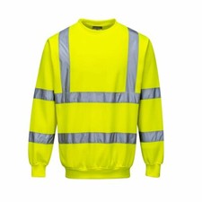 Image of Yoko Hi Vis Sweatshirt Mens Long Sleeve Round Neck Pullover Workwear S-4XL