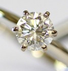14k white gold GIA .93ct round diamond VS1 F engagement ring 2.8g vintage estate — photo 8
