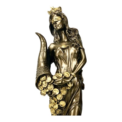 Göttin Glück Tyche Glück Fortuna Statue Skulptur Figur Bronzeoptik 11,5 Zoll