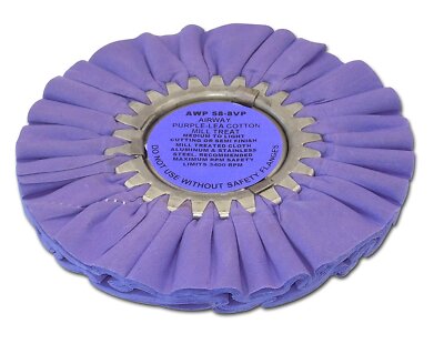 Zephyr AWP-58-8-VP Purple-Lea Airway Cotton Mill Treat 8  Buffing Wheel