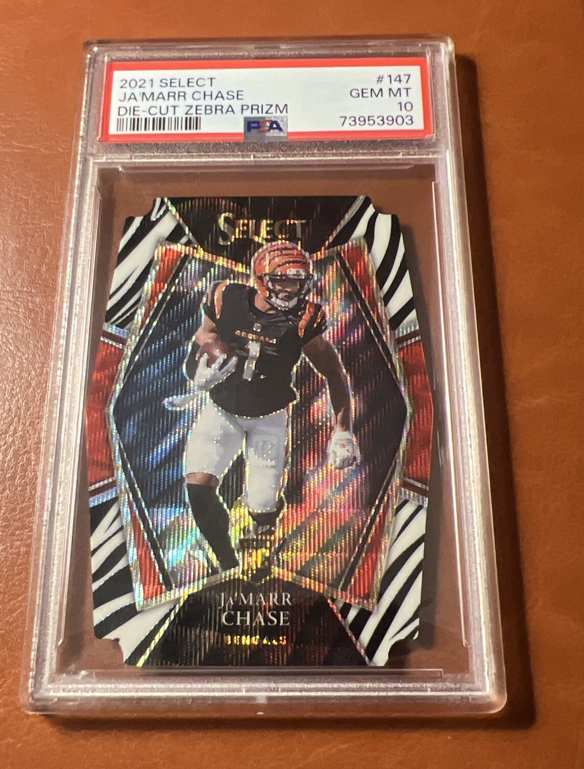 2021 select jamarr chase zebra #147 Rookie (RC) PSA 10