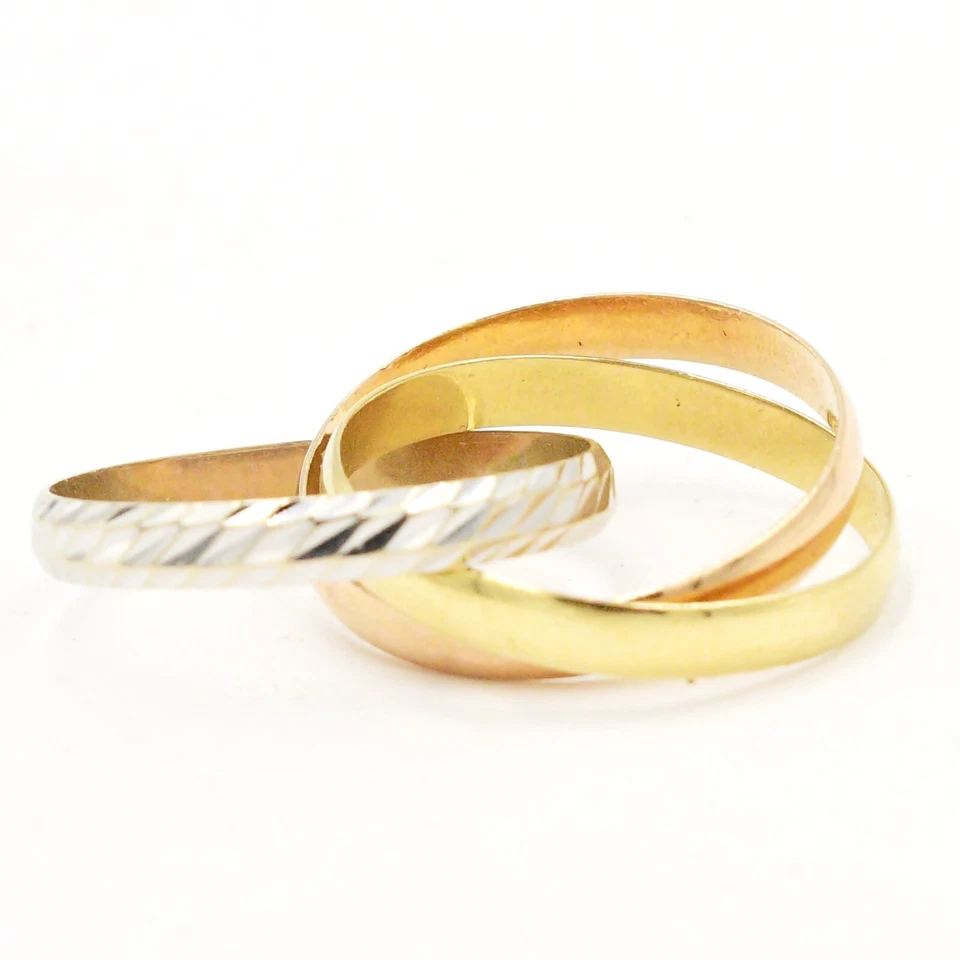 14k Tri/Multi Color Gold Italy Rolling Band/Ring Size 9 - Image 3 of 4