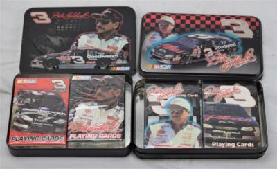 Dale Earnhardt #3 Two Double Decks Playing Cards in Collector Tins 1999 2004