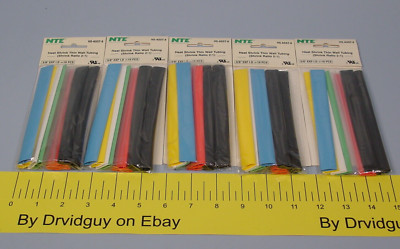 LOT OF 5 NTE HS-ASST-8 Heat Shrink Thin Wall Tubing (Shrink Ratio 2:1)
