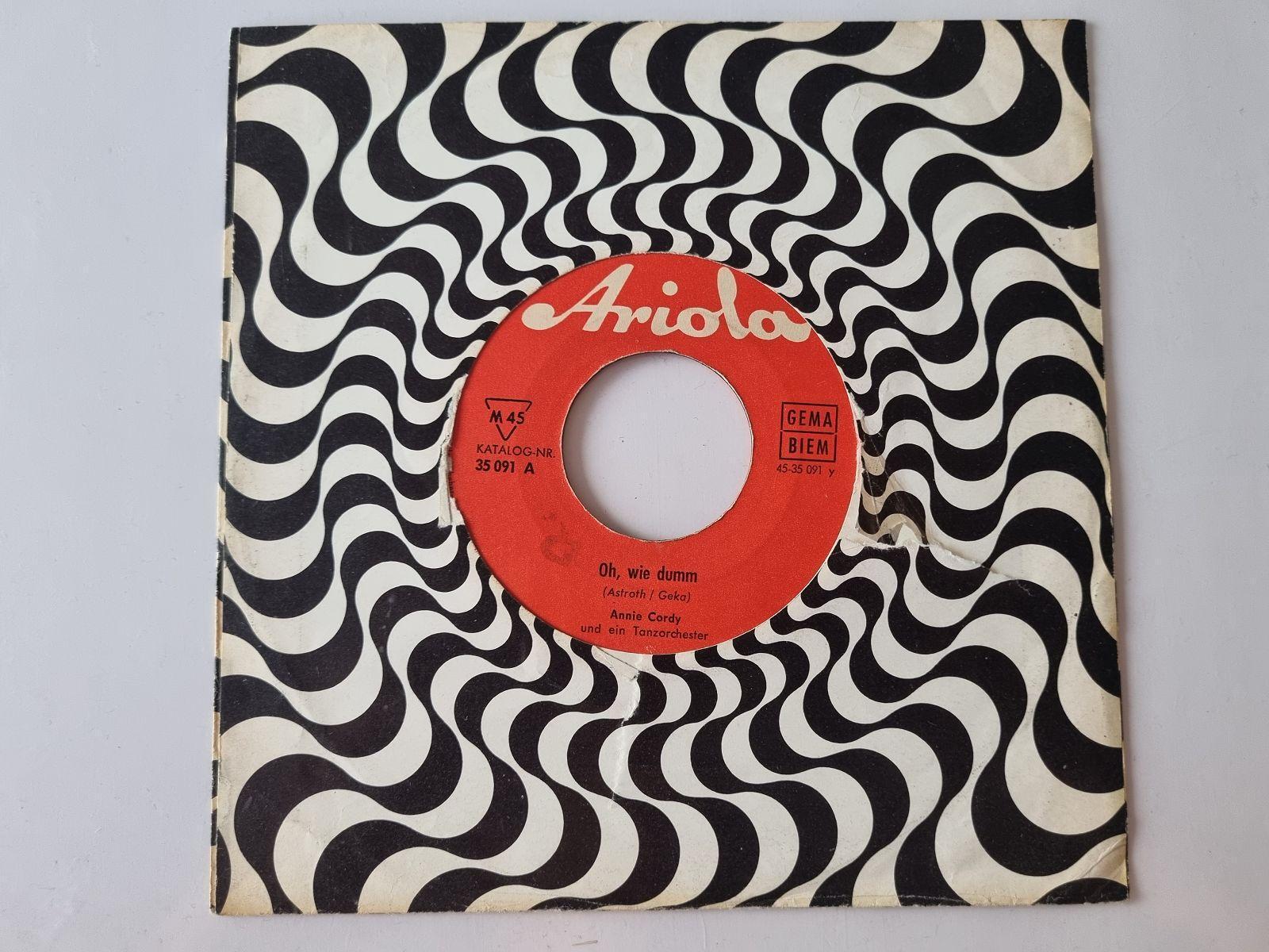 7"" Single Annie Cordy - Zwei Küsse/ Oh, wie dumm Vinyl Germany