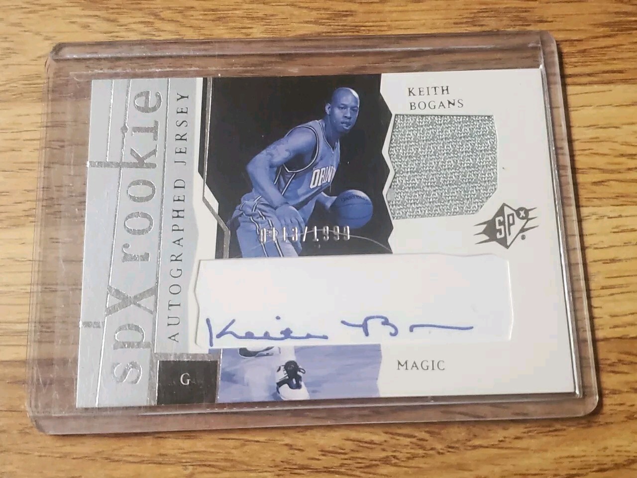 2003-04 UD SPx  Keith Bogans SP AUTO JERSEY RC CARD #185 #'ed /1999