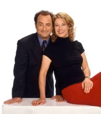 Nancy Travis Kevin Pollak in Work With Me 1999 Old Television Show Photo 1