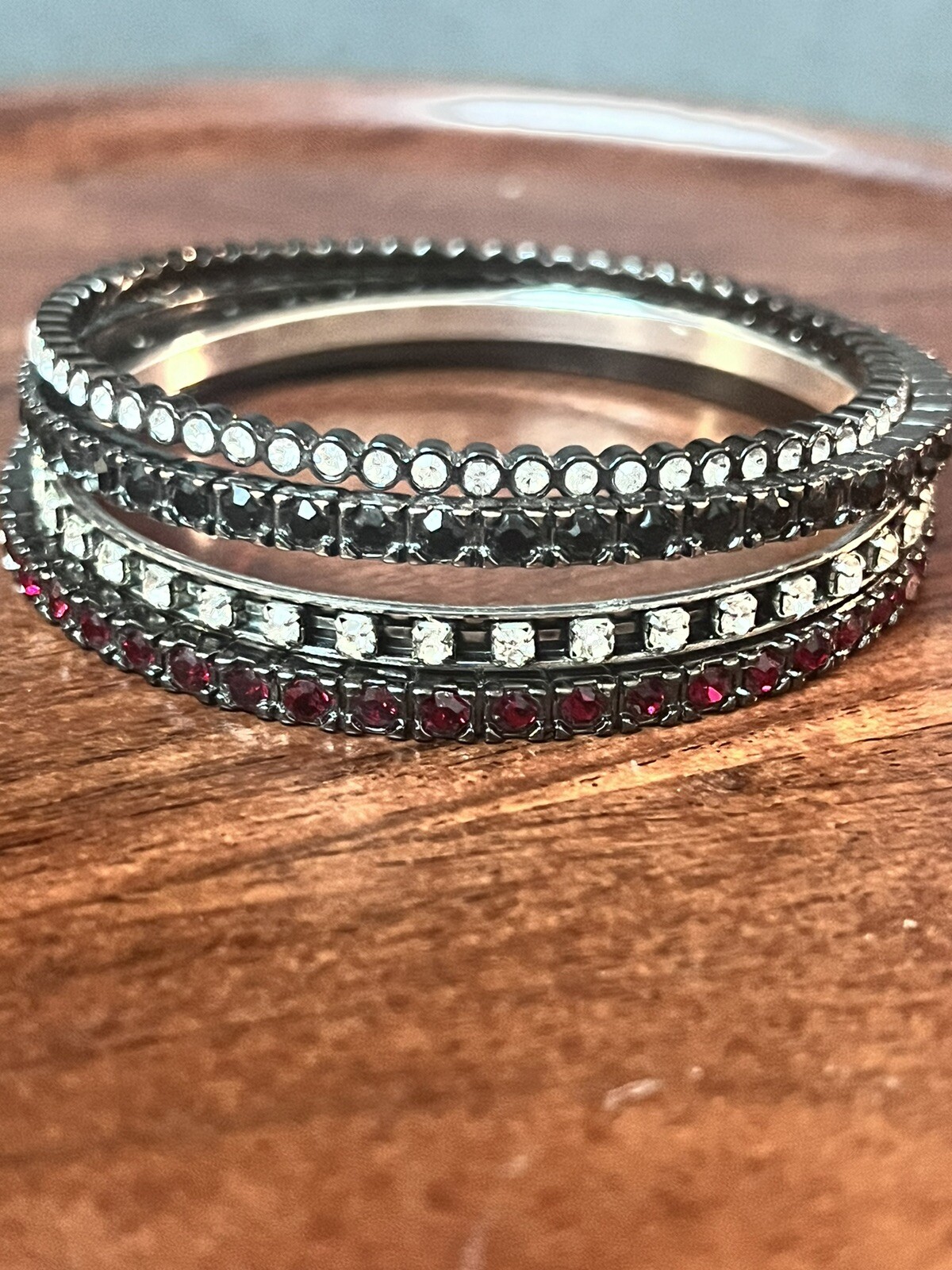 Crystal Rhinestone Stackable Bangle Bracelets Fau… - image 7