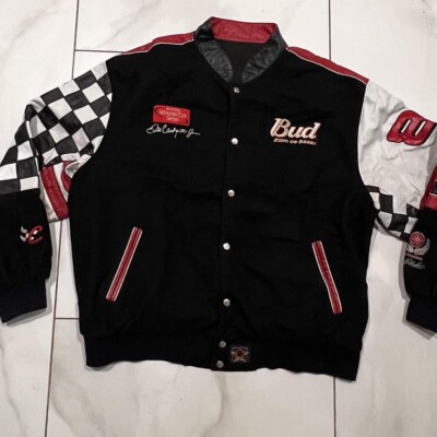 Budweiser Leather Jacket 90s NASCAR Dale Earnhardt Jr JH Budweiser Leather Jacket 90s NASCAR Dale Earnhardt Jr JH
