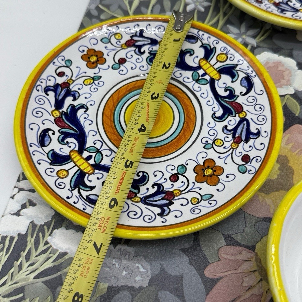 7 piece Deruta Pottery teapot and saucer set