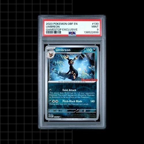 2023 Pokemon OBF EN Umbreon 130 GameStop Exlusive Stamped PSA 9 MINT
