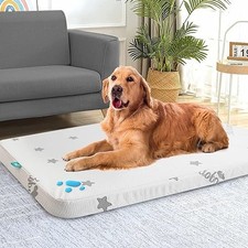Waterproof Dog Bed for Large Dogs, Memory Foam Dog Beds  Furniture Light Grey
