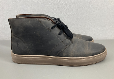 Frye Astor Chukka Boots Men\'s 13 Black Leather High Top Business Casual Sneakers Frye Hudson Leather Plain Toe Work Boots, Black - Size: 10 D  main image 2
