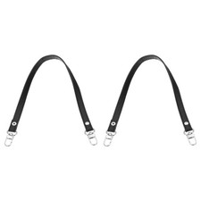 2Pcs Leather Purse Handle Strap 17" Purse Strap DIY Replacement Black