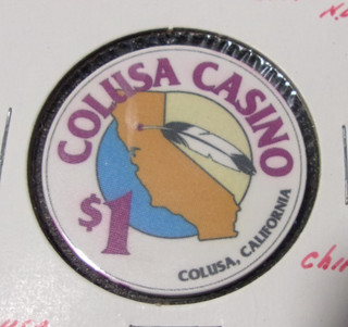 COLUSA INDIAN CASINO $1 gaming casino poker chip Colusa California