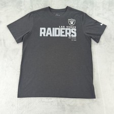 Las Vegas Raiders T Shirt Nike Tee NFL Team Apparel Gray Short Sleeve Men Large