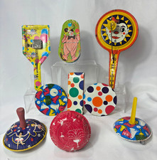Vtg Tin Noisemakers Party New Years Metal Rattlers Lot of 9