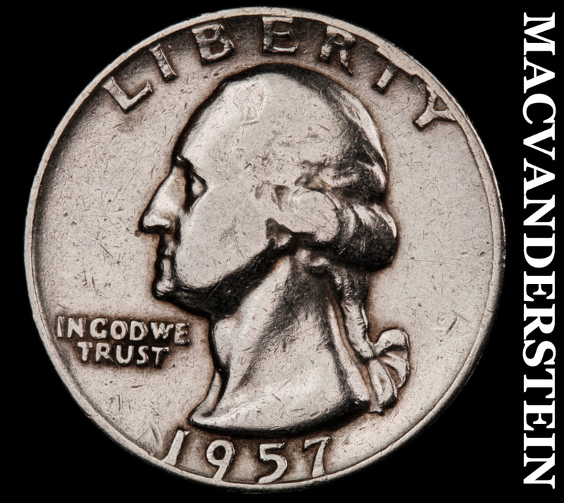 1957-D Silver Washington Quarter - Scarce  Better Date  No Reserve  #M385