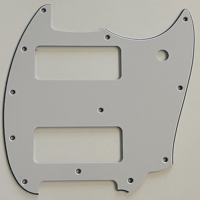 For Fit Fender Mustang OffSet Series P90 Pickup Guitar Pickguard 3 Ply White