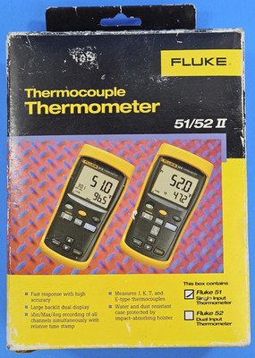 Fluke 51 II TC Thermocouple Thermometer Meter, NEW