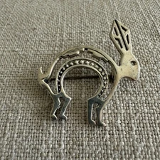 Sterling Silver 925 Jack Rabbit Pin Brooch Glenn & Irene SANDOVAL GS