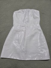 Lulus Pristine Dazzle Ivory Sequin Strapless Mini DressSize Small